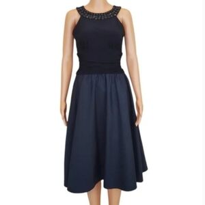 Jessica Howard beaded neckline fit to flare dress